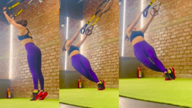 Urvashi Rautela ends the week with a Power Pack TRX WORKOUT - Check Video Now