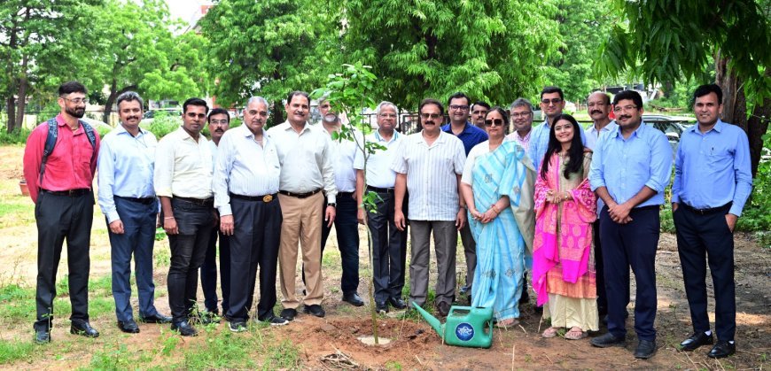 JJS ORGANISING COMMITTEE MEMBERS PLANT SAPLINGS IN RAJASTHAN UNIVERSITY